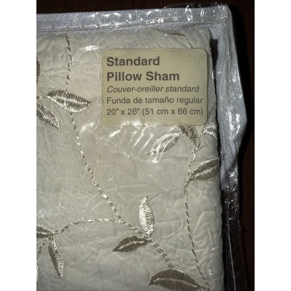 Bay Linens by Dianne Morris Embroidered Standard Pillow Sham Ivory Elegant Home